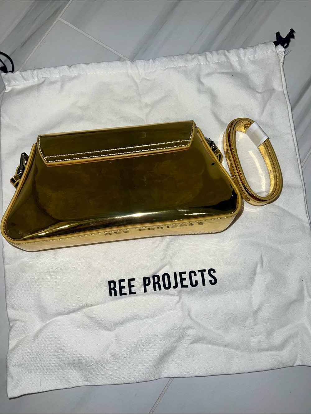 REE PROJECTS Gold Patent Leather Purse -Clutch or Crossbody-NWOT- GREAT DEAL🌟